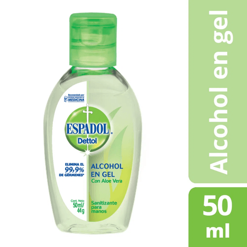 Alcohol en Gel Espadol Dettol Aloe Vera 50ml