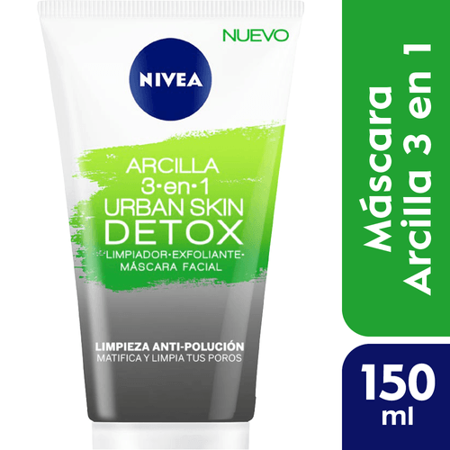 Limpiador Facial Nivea Urban Skin Detox Arcilla 3 en 1 150ml