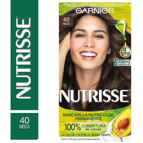 Kit Completo de Coloración Permanente Nutrisse Clásico Tono 40 Café 45 gr