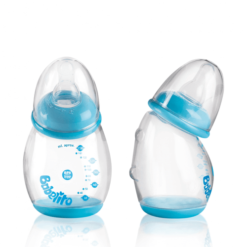 Mamadera Fisiológica Babelito Celeste 3 Posiciones Tetina Silicona T.2 150ml