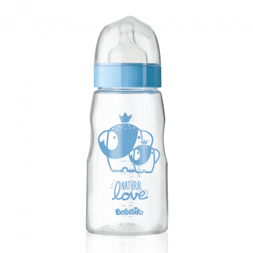 Mamadera Babelito Celeste Boca Ancha Tetina Silicona T.1 300ml