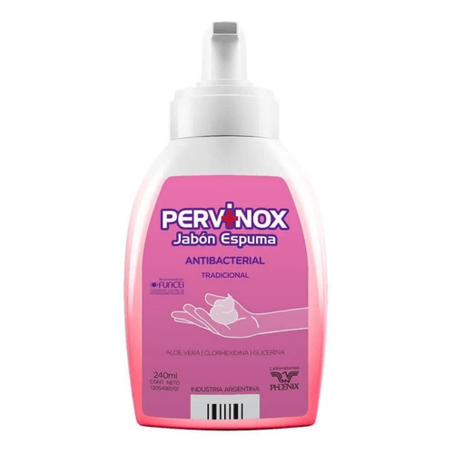 Jabón Espuma Antibacterial Humectante Pervinox Tradicional 240ml
