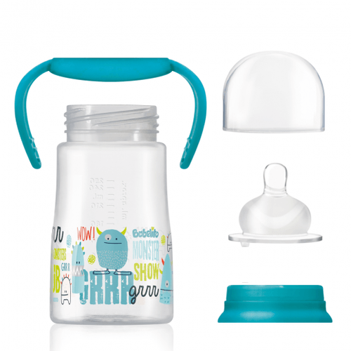 Mamadera Babelito Celeste Boca Ancha con Asas T.1 250ml