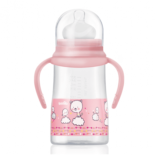 Mamadera Babelito Rosado Boca Ancha con Asas T.1 250ml