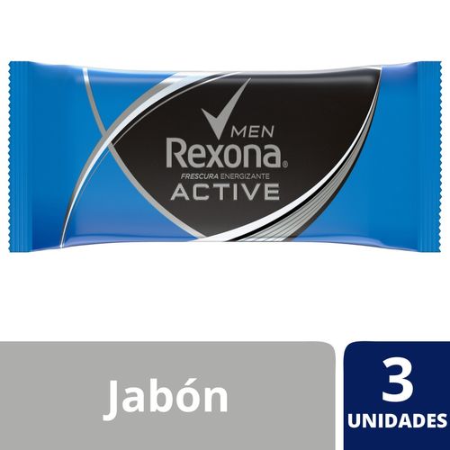 Jabón Rexona Active Men 3X125 gr