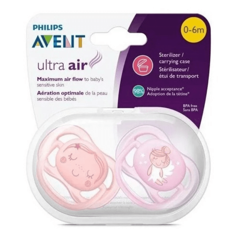 Avent Ultra Air 2 Chupetes Ortodónticos Silicona con dibujo 0-6 Meses -  Modelo: Cierva y el Búho