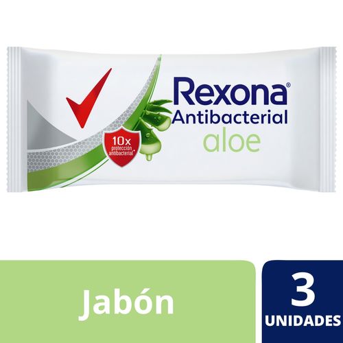 Jabón Antibacterial Rexona Aloe 3X90 gr