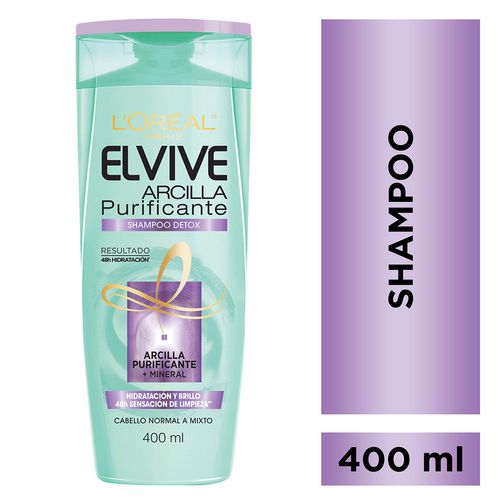 Shampoo Arcilla Purificante Elvive L´Oréal Paris 400ml