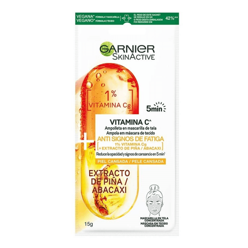 Ampolla en Mascarilla de Tela Garnier con Vitamina C y Ananá 1 unidad