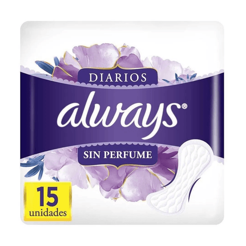 Protector Diario Always Liners Sin Perfume 15 unidades