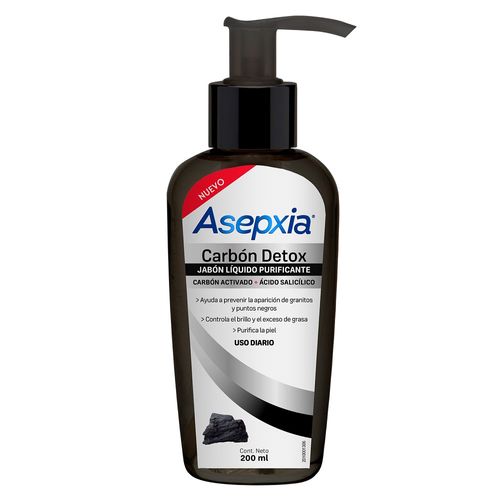 Asepxia Jabón Liquido Carbón 200ml