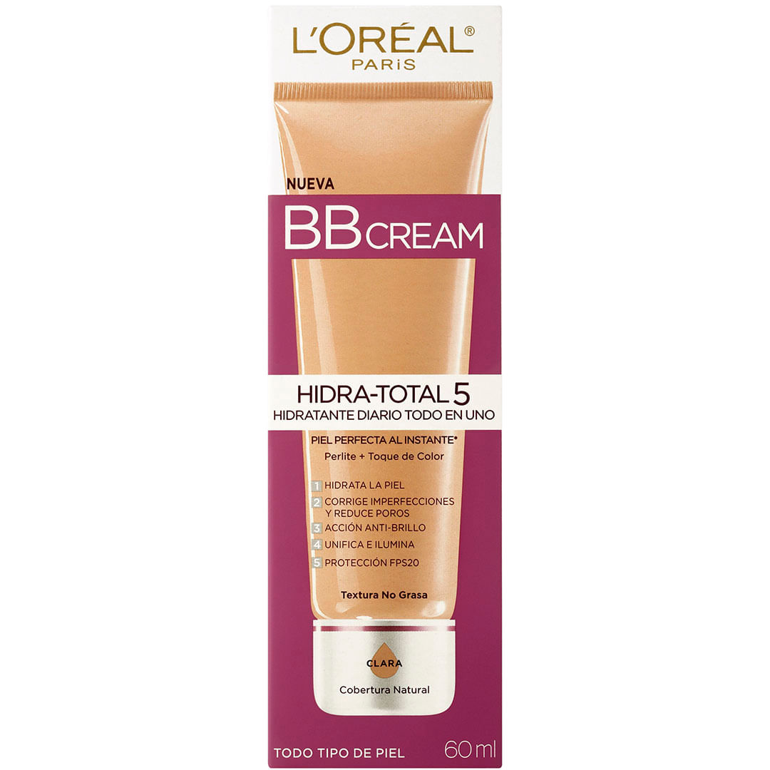 BB Cream L´Oréal Paris Hidra total 5 x 60ml Tono claro