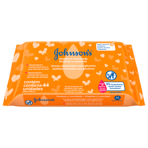 Toallitas Húmedas Johnson's Baby Limpio y Suave 44 unidades