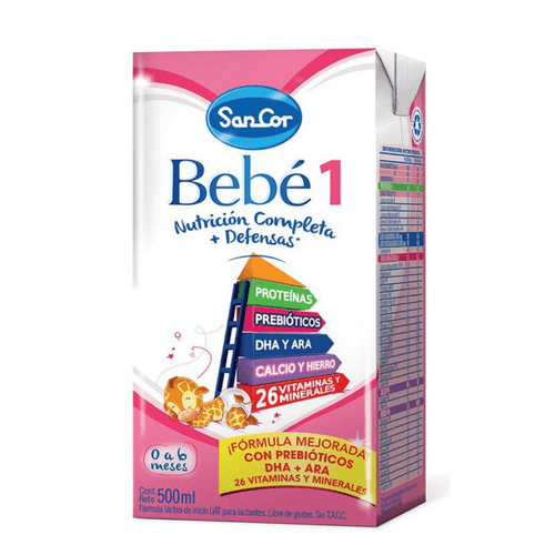 Leche Infantil Sancor Bebé 1 Liquida  Sabor Original 500ml