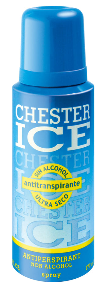Desodorante Antitranspirante Chester Ice Ultra Seco sin Alcohol