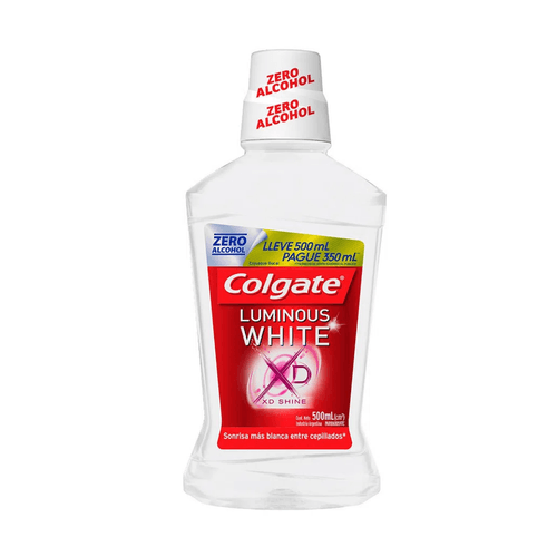 Enjuague Bucal Colgate Luminous White Zero Alcohol 500ml