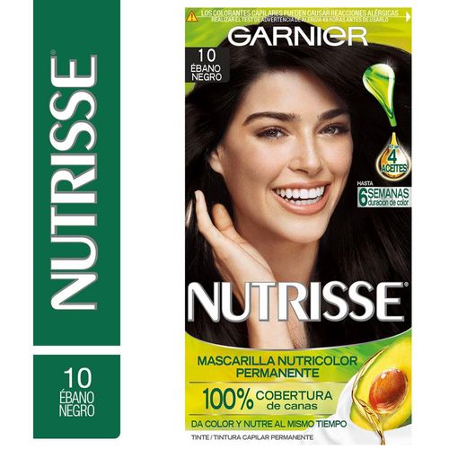Kit Completo de Coloración Permanente Nutrisse Clásico Tono 10 Ebano 45 gr