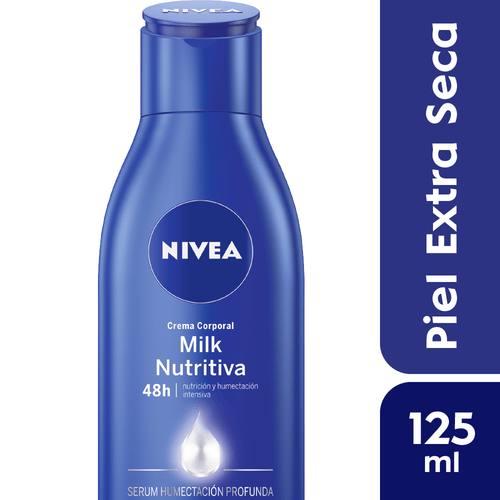 Crema Corporal Nivea Milk Nutritiva Piel Extra Seca 125ml Botella