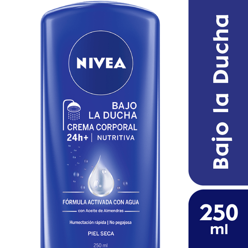 Crema Corporal Nivea Bajo la Ducha Nutritiva Piel Seca 250ml Botella
