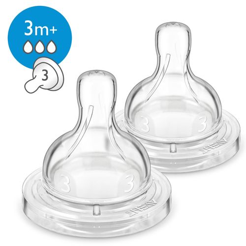 Tetinas Anticolic Flujo Medio Avent 3M+ 2 unidades