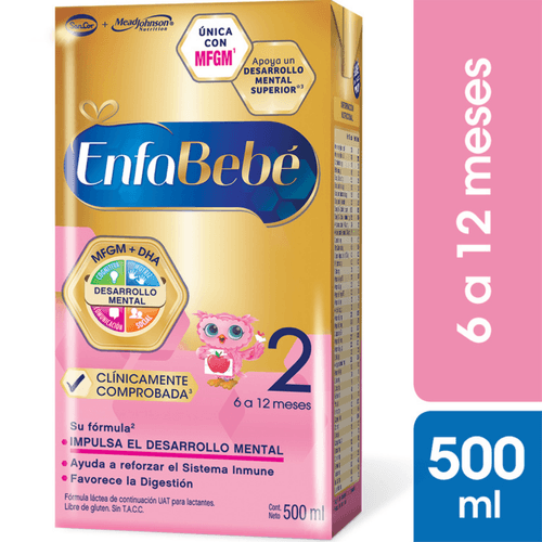 Leche Infantil EnfaBebé 2 Liquida Sabor Original 500ml