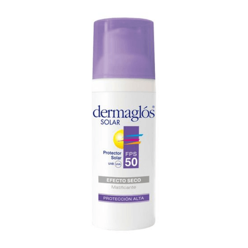 Protector Solar Facial Dermaglós Efecto Seco FPS50 Sin Color 50g