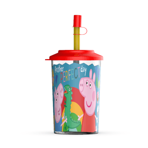 Vaso Peppa Pig Tapa y sorbete