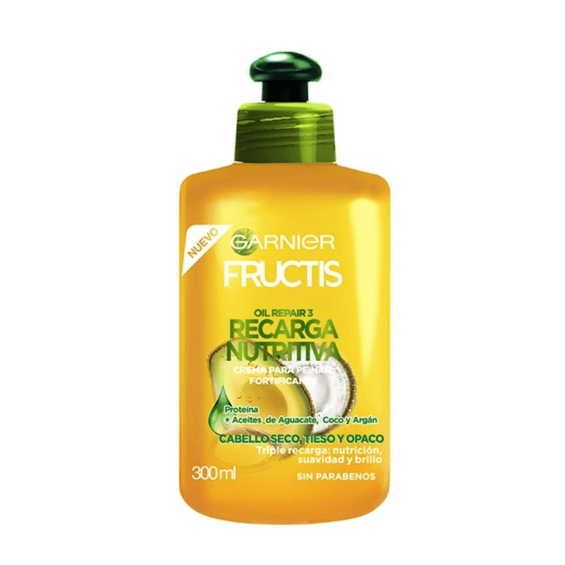 Crema Para Peinar Fructis Oil Repair Reconstrucción Nutritiva 300 Ml