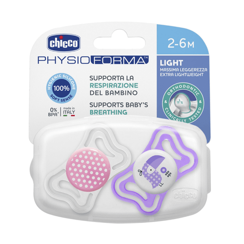 Chupete Silicona Chicco Physiolight 2-6m Nena 2 Unidades