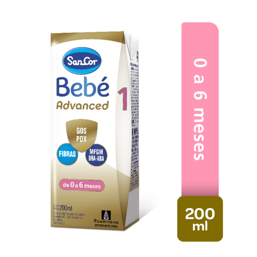 Leche Infantil Sancor Bebé Advanced Etapa 1  Líquida Brick 200 ml