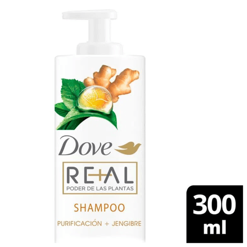 Shampoo Dove Real Poder de las Plantas Purificación Jengibre 300 ml