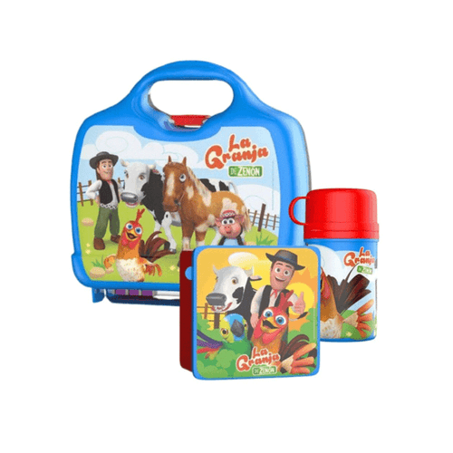 Set Granja Zenon lonchera + caja sandwich + cantimplora