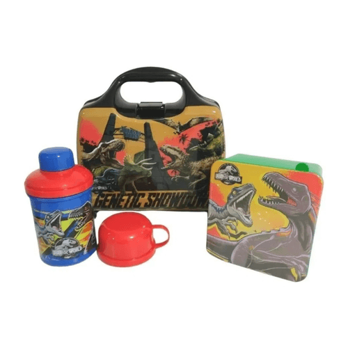 Set Jurassic lonchera + caja sandwich + cantimplora