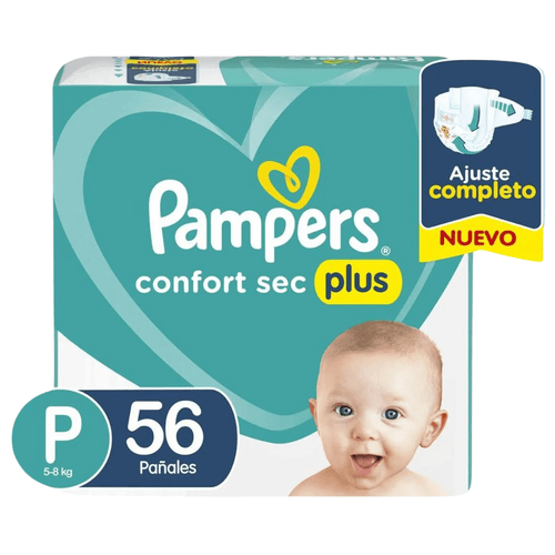 Pañales Pampers Confort Sec P 56 Unidades