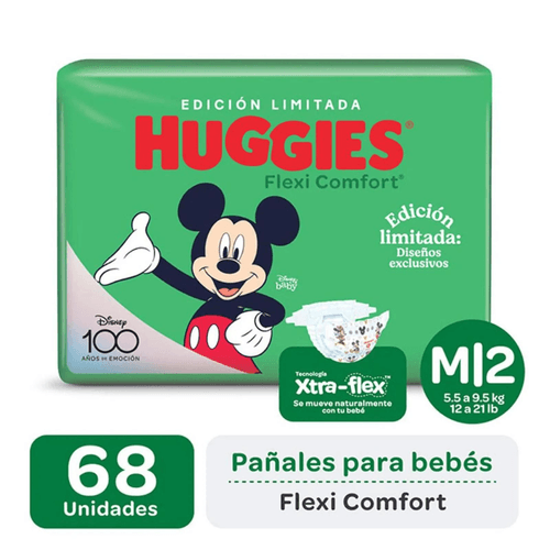 Pañales Huggies Flexi Comfort Talle M (68 unidades)