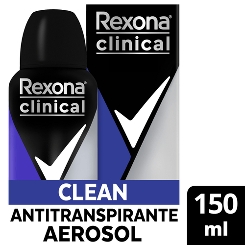 Antitranspirante Aerosol Rexona Clinical Men Clean 96H 150ml