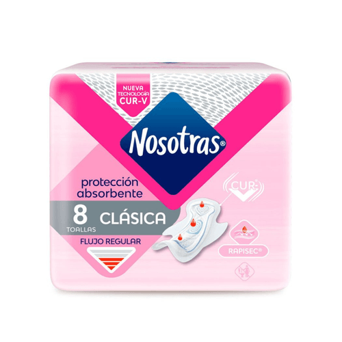 Nosotras Toallitas Femeninas Clásica Rapisec x8u.