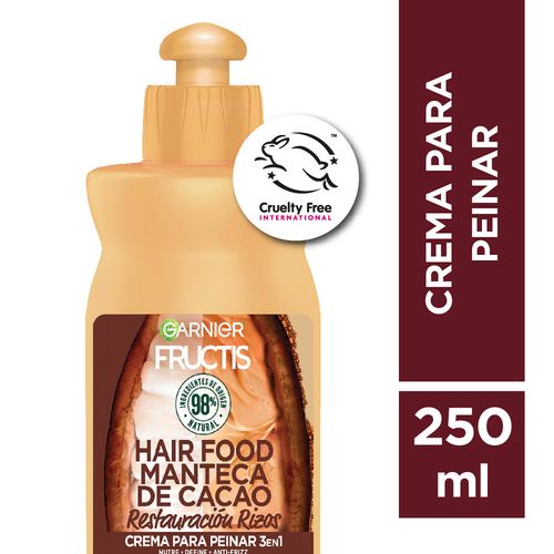 Crema para Peinar 3 en 1Fructis Hair Food Manteca de Cacao Cr P/Peinar 250ml