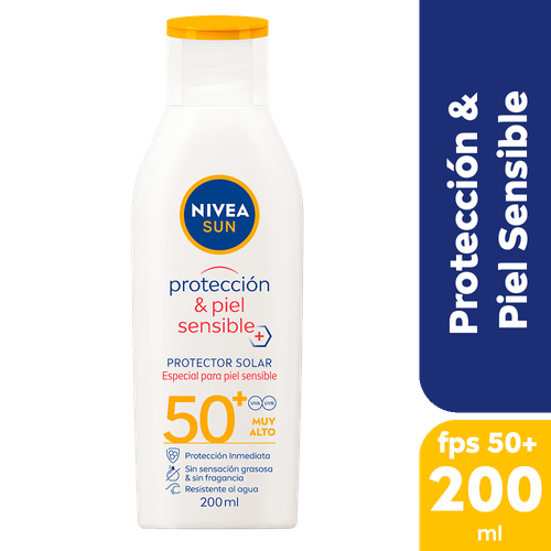 Protector Solar Nivea Protección & Piel sensible FPS 50+ 200ml